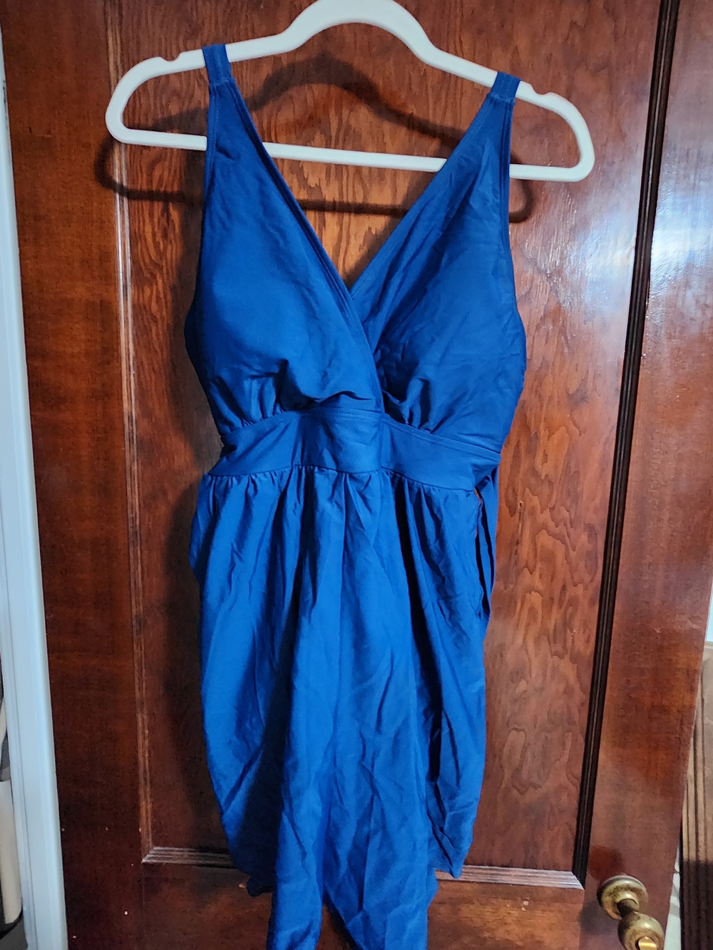 BloomChic Cobalt V-Neck Women's Swim Romper